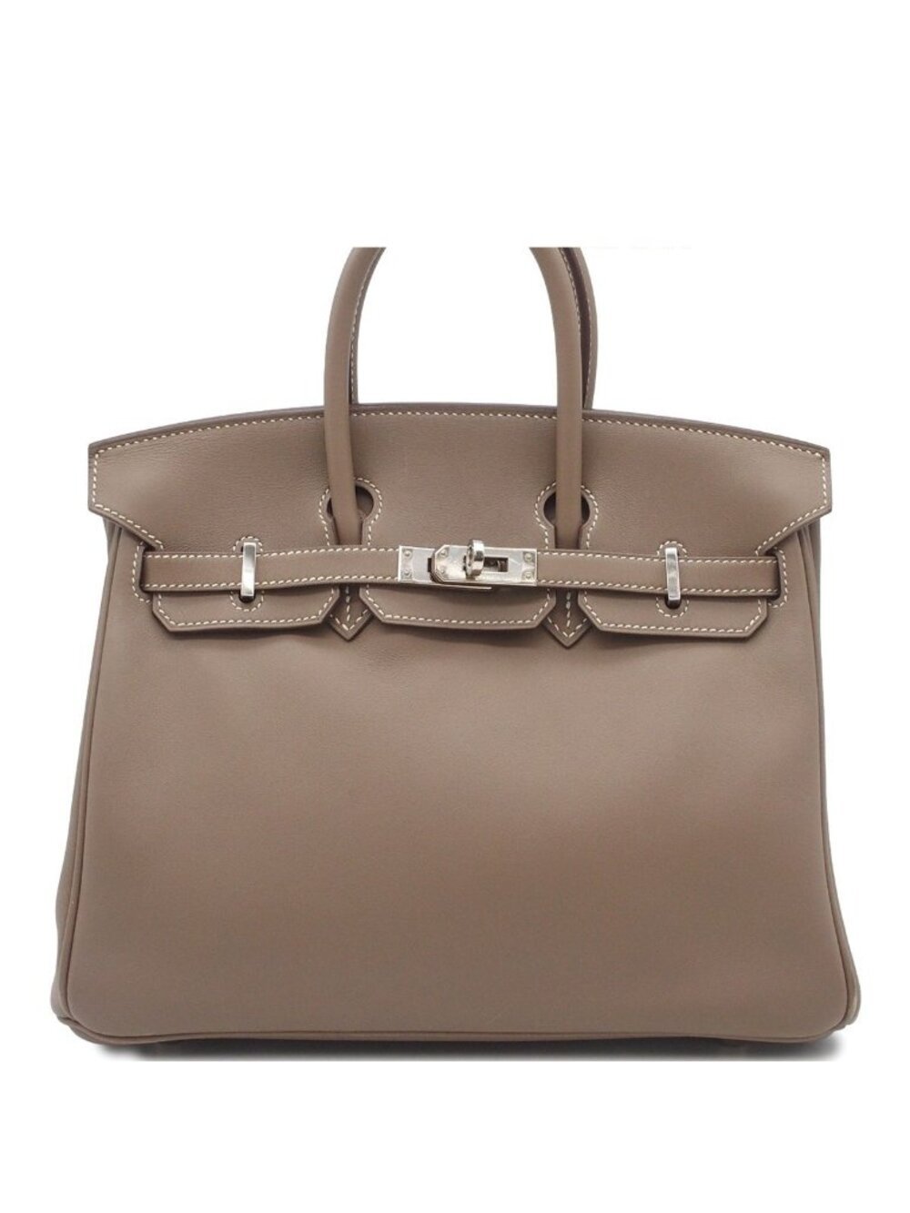 Hermes Birkin 25 Etoupe Silver Swift Handbag